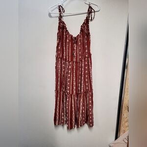Rust colored tiered summer dress
